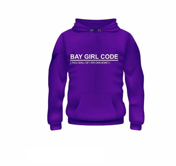 Purple Bay Girl Code Hoodie